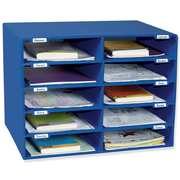 Pacon Classroom Keepers® Mailbox, 10-Slot, Blue, 16.63H x 21W x 12.88D 001309